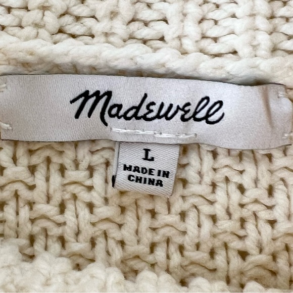 Madewell Cable Turtleneck Sweater Sz L Cream - Picture 5 of 15